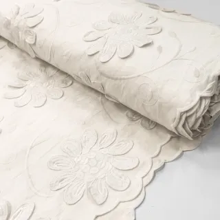 Cotton fabric EMBROIDERY Bellagio off white