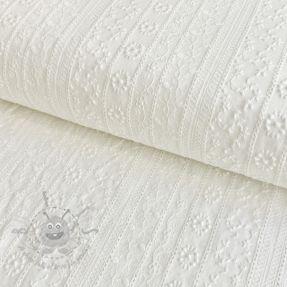 Cotton fabric EMBROIDERY Pattern white