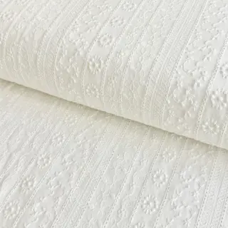 Cotton fabric EMBROIDERY Pattern white