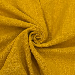 Cotton fabric SLUB WASHED ochre