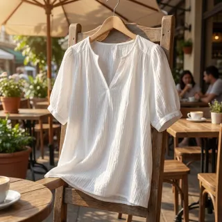 Cotton fabric WASHED white