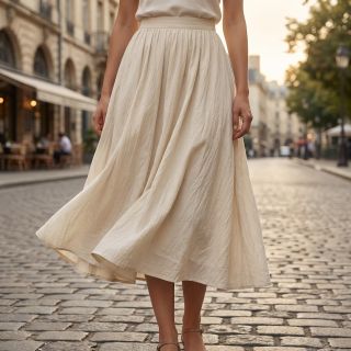 Cotton fabric WASHED beige