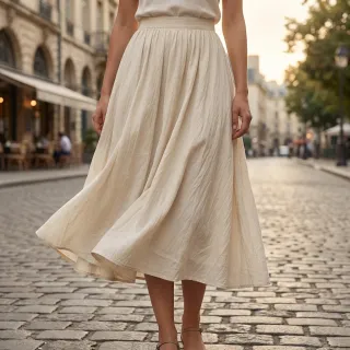 Cotton fabric WASHED beige