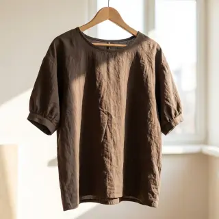 Cotton fabric WASHED taupe