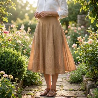 Cotton fabric WASHED cinnamon