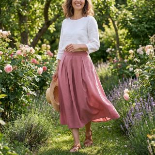 Cotton fabric WASHED dark blush