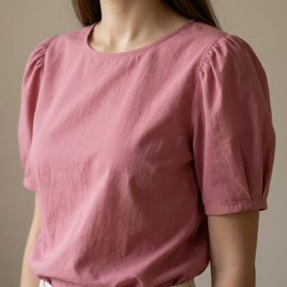 Cotton fabric WASHED dark blush