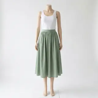 Cotton fabric WASHED old green
