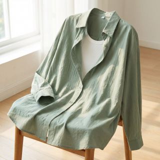 Cotton fabric WASHED old green
