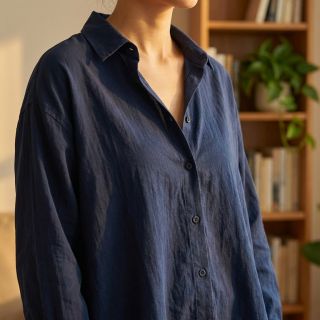 Cotton fabric WASHED navy