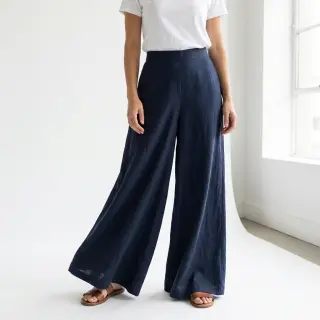 Cotton fabric WASHED navy