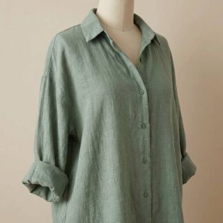 Cotton fabric SLUB WASHED old green