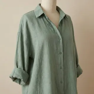 Cotton fabric SLUB WASHED old green