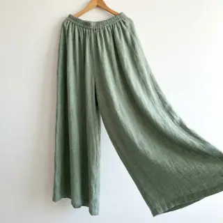 Cotton fabric SLUB WASHED old green