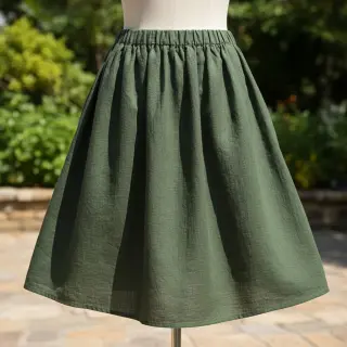 Cotton fabric SLUB WASHED army green