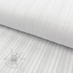 Cotton fabric DOBBY Stripe off white