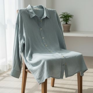 Cotton fabric SLUB WASHED blue