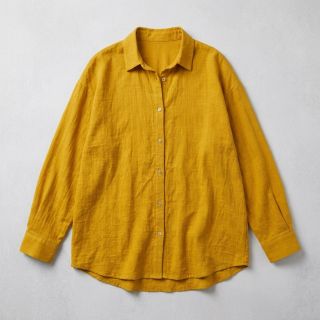 Cotton fabric SLUB WASHED ochre