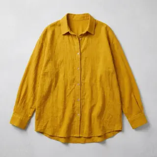 Cotton fabric SLUB WASHED ochre