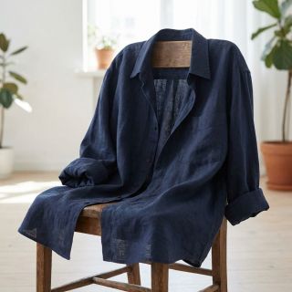 Cotton fabric SLUB WASHED navy