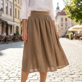 Cotton fabric SLUB WASHED sand