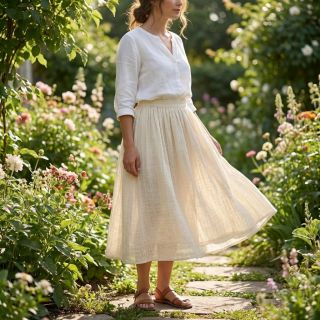 Cotton fabric SLUB WASHED SIMPLY NATURAL