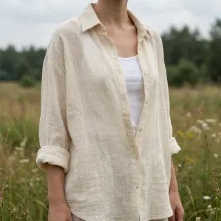 Cotton fabric SLUB WASHED SIMPLY NATURAL