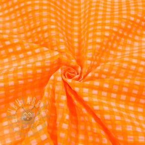 Cotton fabric YARN DYED NEON SMALL Checks orange