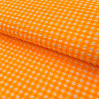Cotton fabric YARN DYED NEON SMALL Checks orange