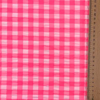 Cotton fabric YARN DYED NEON BIG Checks pink