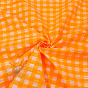 Cotton fabric YARN DYED NEON BIG Checks orange