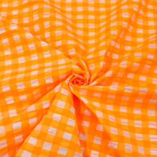 Cotton fabric YARN DYED NEON BIG Checks orange