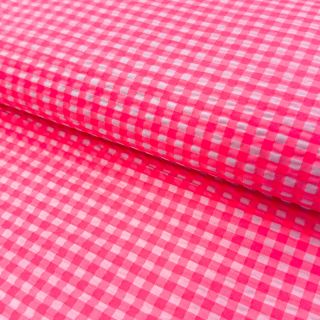 Cotton fabric YARN DYED NEON SMALL Checks pink