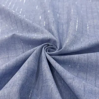 Cotton fabric YARN DYED Stripes LUREX blue