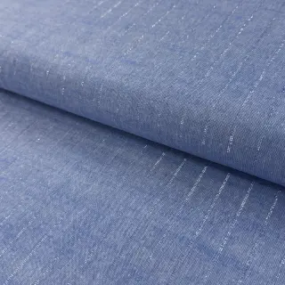 Cotton fabric YARN DYED Stripes LUREX blue