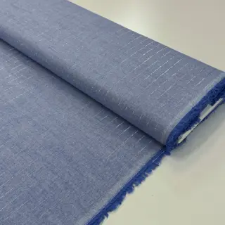 Cotton fabric YARN DYED Stripes LUREX blue