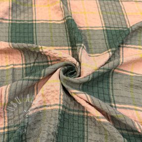 Viscose CRINKLE Check peach
