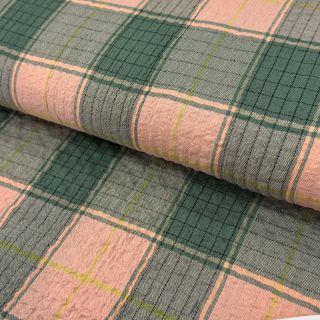 Viscose CRINKLE Check peach
