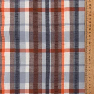 Cotton fabric SEERSUCKER YARN DYED Checks blue