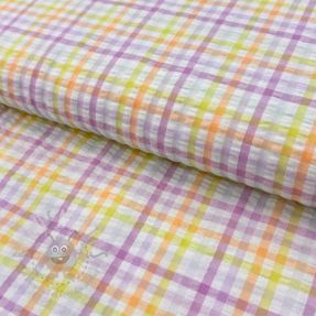 Cotton fabric SEERSUCKER YARN DYED Checks multi