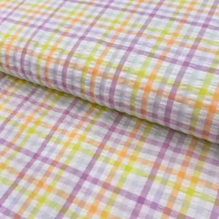Cotton fabric SEERSUCKER YARN DYED Checks multi