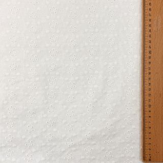 Cotton fabric EMBROIDERY TWO-SIDE SCALLOP Simi white