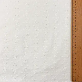 Cotton fabric EMBROIDERY TWO-SIDE SCALLOP Simi white