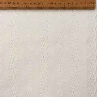 Cotton fabric EMBROIDERY TWO-SIDE SCALLOP Neo white
