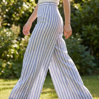 Cotton fabric YARN DYED Stripes Nina blue