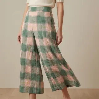 Viscose CRINKLE Check peach