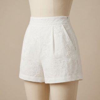 Cotton fabric VOILE EMBROIDERY Flowers white
