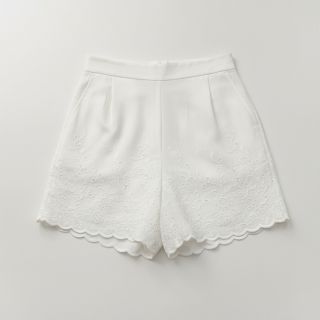 Cotton fabric VOILE EMBROIDERY ONE-SIDE BORDER white