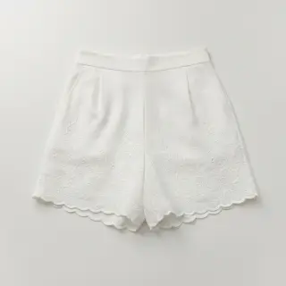 Cotton fabric VOILE EMBROIDERY ONE-SIDE BORDER white