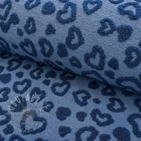 Coat fabric TEDDY Hearts jeans